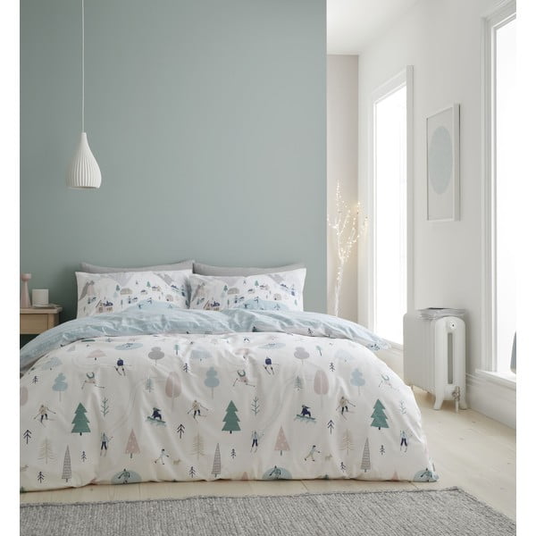 Valge puuvillane voodipesu 200x200 cm Winter Fun - Bianca-image-1