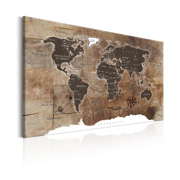Bimago maailmakaart seinale , 120 x 80 cm Wooden Mosaic - Artgeist-image-2