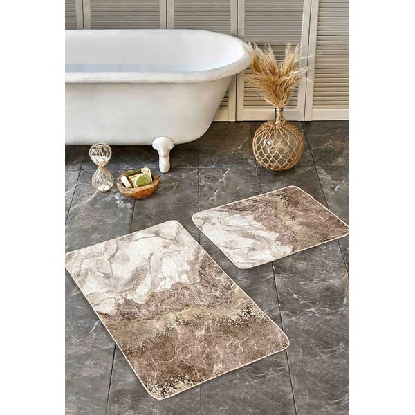 Pruunid vannitoamatid 2 tk 60x100 cm - Mila Home-image-4