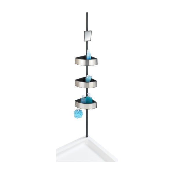 Teleskoopnurga riiul dušši jaoks Prea hõbedane/must, 27 x 20 cm - Wenko-image-2