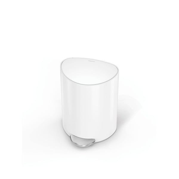 Valge pedaaliga metallist prügikast 6 L - simplehuman-image-3