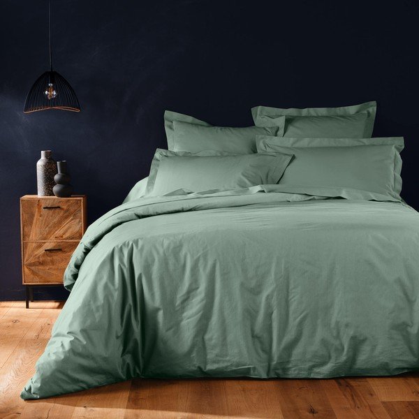 Roheline puuvillane tekikott kaheinimesevoodile/pikendatud voodile 240x220 cm Lina - douceur d'intérieur-image-1