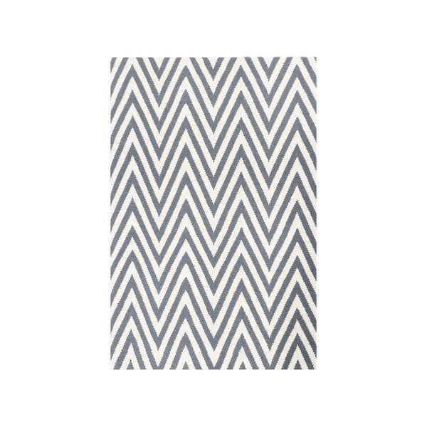 Vlněný koberec Zig Zag Grey, 90x60 cm