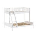 Valge pöögipuidust laste narivoodi koos voodipõhjaga 140x200/90x200 cm Forrest - Vipack