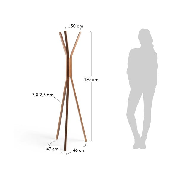 Pruun riputuskonks pähklipuust kaunistusega Benzara - Kave Home-image-3