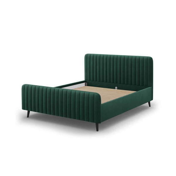 Roheline pehme kaheinimese voodi koos võrega 160x200 cm Lily - Micadoni Home