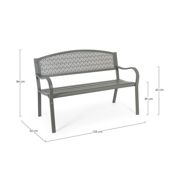 Khaki värvi metallist aiapink Lizette - Bizzotto-image-4