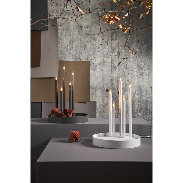 Valge LED jõuluküünla hoidja, kõrgus 46 cm Deco - Star Trading-image-2