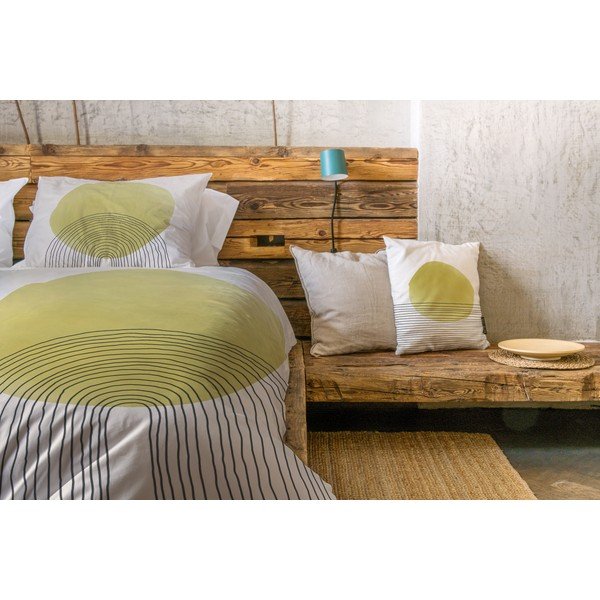 Beeži ja kollane puuvillane voodipesu, 200 x 200 cm. Rising Sun - Butter Kings-image-1