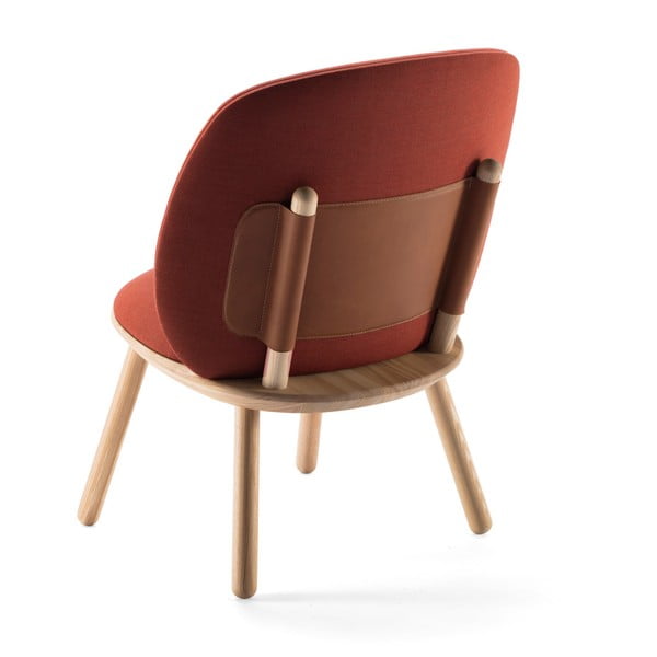 Konjaki pruun tugitool tuhkpuust struktuuri ja nahkdetailidega Naïve - EMKO-image-3