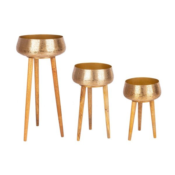 Metallist käsitööna valminud lillepoti katted komplektis 3 tk ø 37,5 cm Varanasi - Bizzotto