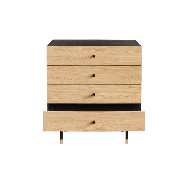 Must tammespooniga kõrge kummut 80x87 cm Jugend - Woodman-image-3