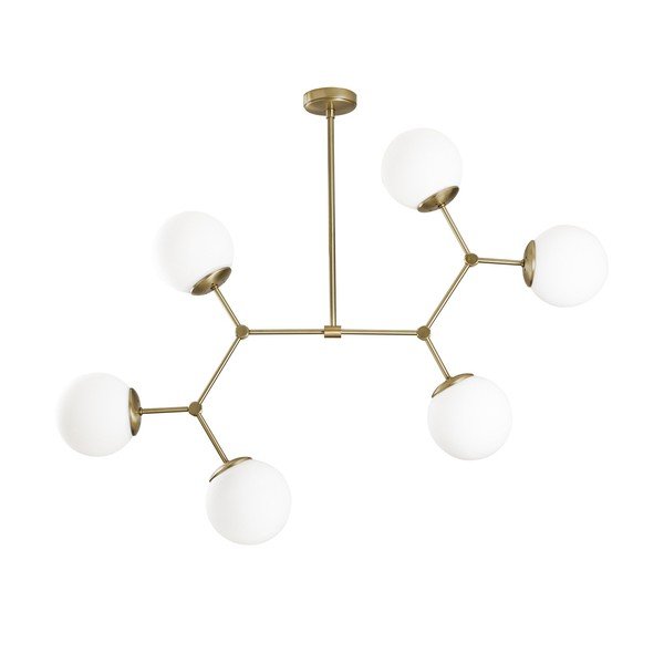 Kuld-valge ripplamp, 6 pirnile Damar Horisontaalne - Opviq lights-image-2