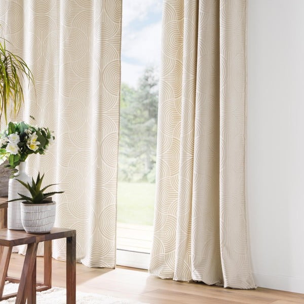 Beež sametist kardin 135x260 cm Eva - douceur d'intérieur-image-1