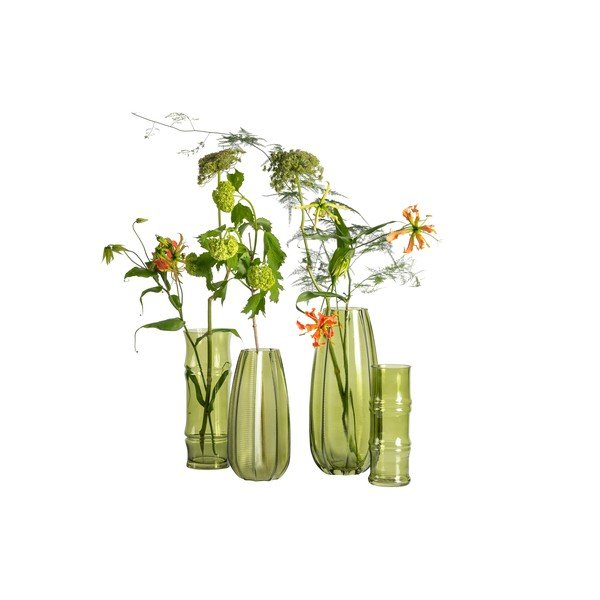 Zelená skleněná váza WOOOD Kali, výška 28 cm-image-3