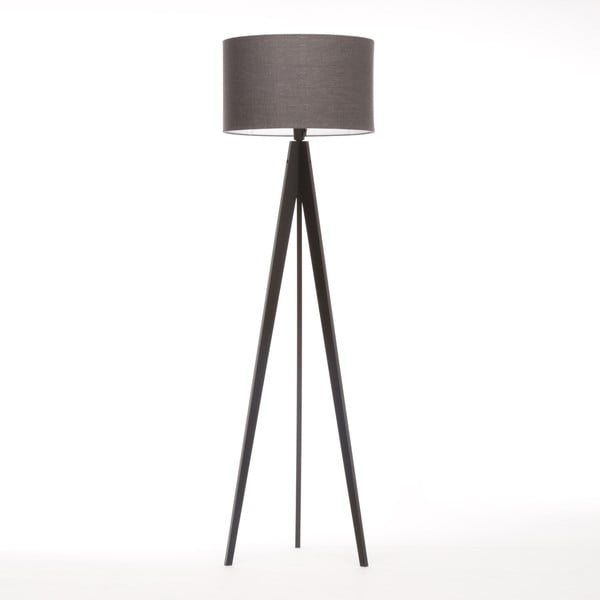 Stojací lampa Artist Dark Grey Linnen/Black Birch, 125x42 cm