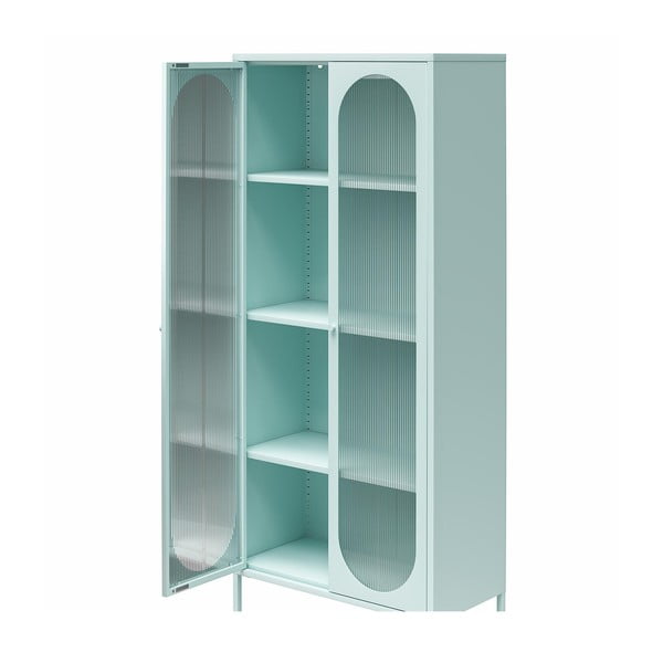 Helesinine metallist vitriinkapp 80x186x40 cm Luna - Støraa-image-3