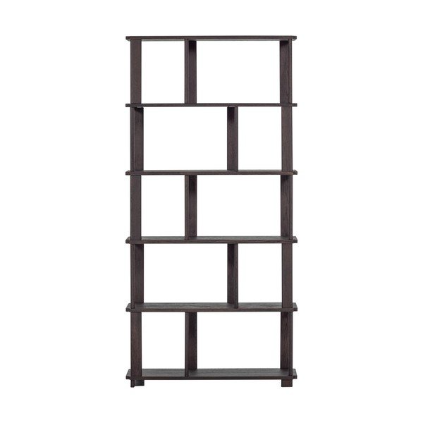 Tumepruun tammepuidust raamaturiiul 90x186x30 cm Riss - WOOOD