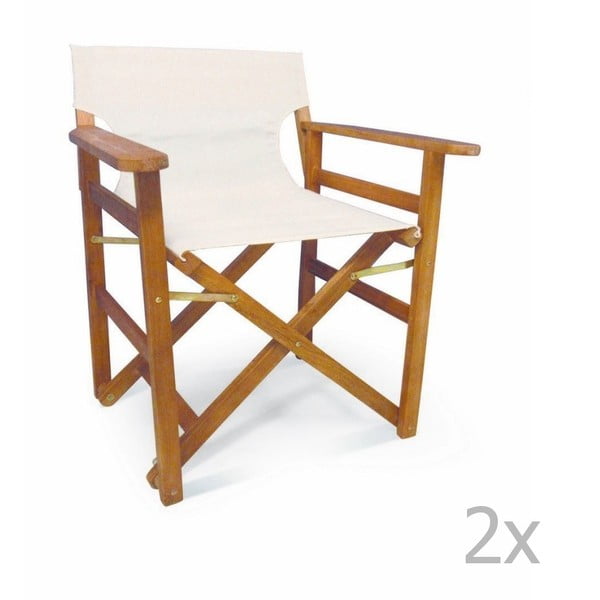 Sada 2 bílých skládacích židlí Direct