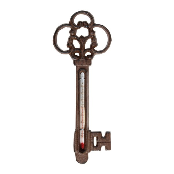 Litinový teploměr ve tvaru klíče Esschert Design, výška 22,3 cm