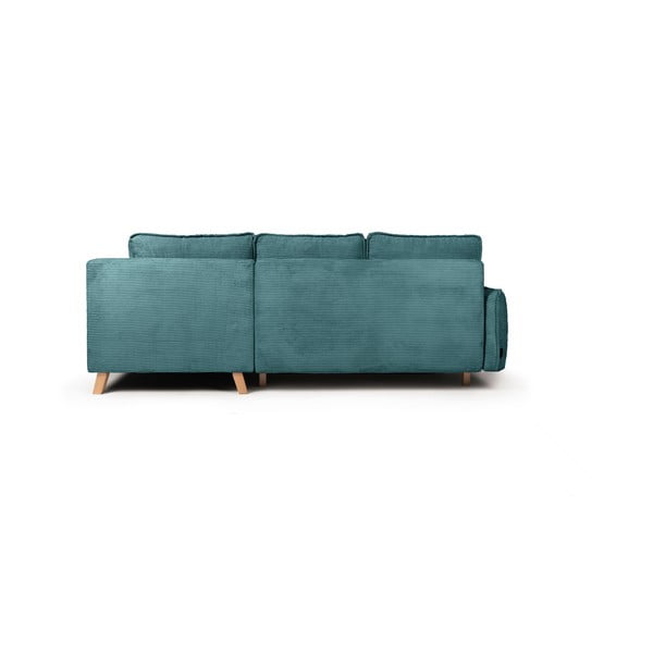 Türkiissinine corduroy nurgas diivanvoodi (paremas nurgas) Tori - Bonami Selection-image-4