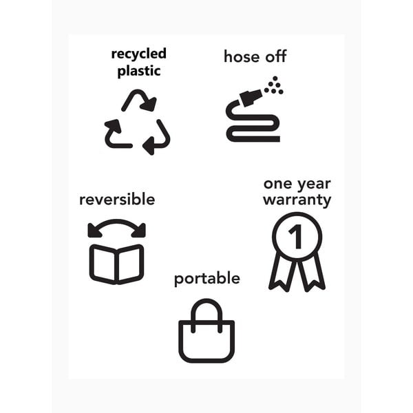 Beež ja kuldne kahepoolne õuevaip, mis on valmistatud taaskasutatud plastist , 90 x 150 cm Sydney - Fab Hab-image-4