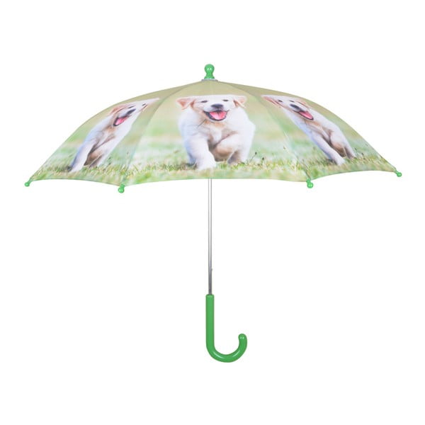 Světle zelený deštník s potiskem štěňátka Esschert Design Animals