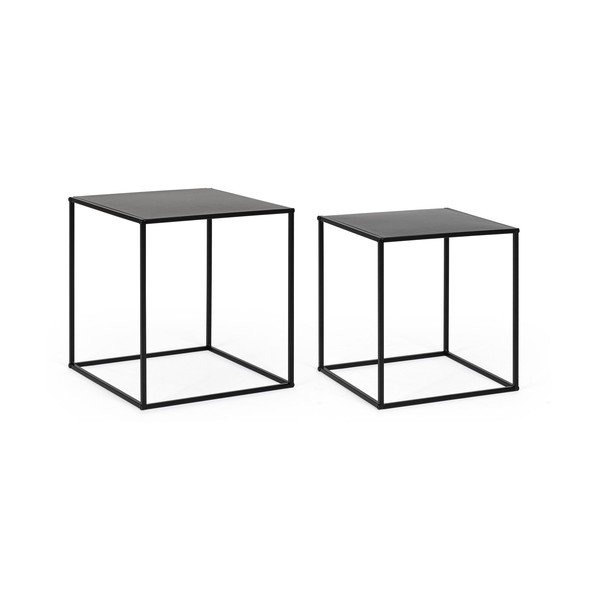 Mustad metallist diivanilauad komplektis 2 tk 38x38 cm Alrik - Yes Everyday-image-3