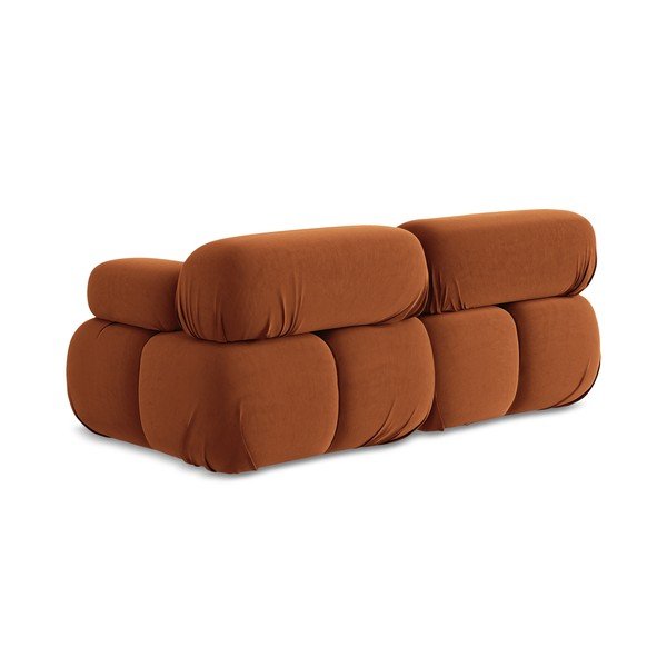 Oranž sametist moodulsofa 190 cm Lokua - Makamii-image-4
