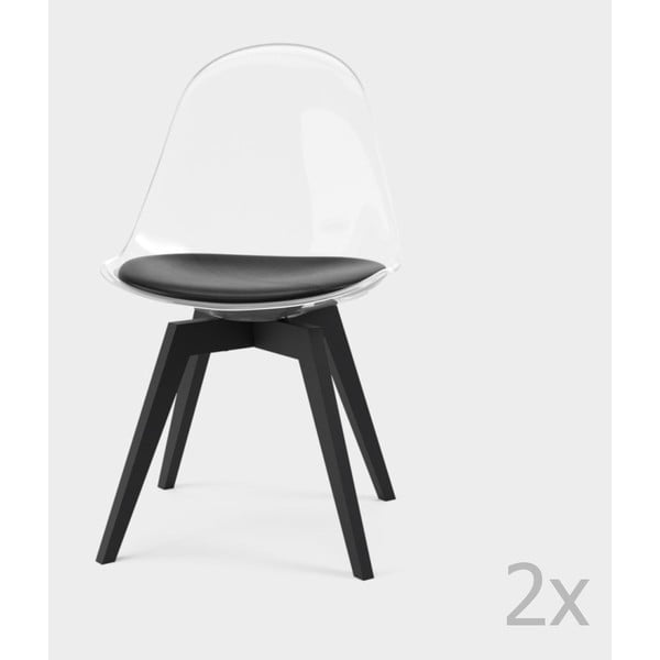 Sada 2 transparentních jídelních židlí Tenzo Bonni