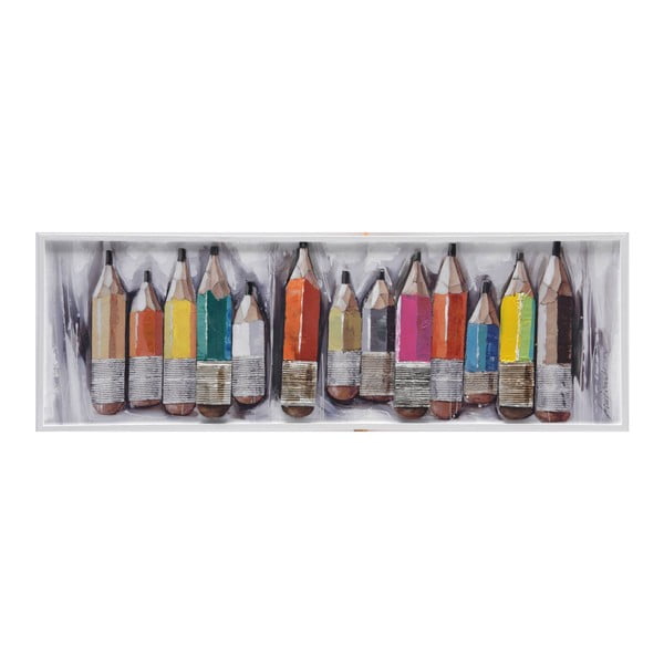 Ručně malovaný obraz Vivorum Rainbow Pencils, 120 x 40 cm