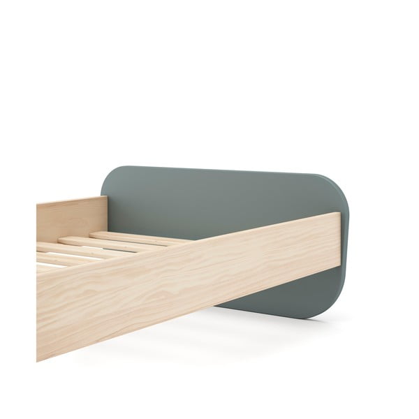Hallikasroheline männipuidust lastevoodi koos voodipõhjaga 90x190 cm Esteban – Marckeric-image-4