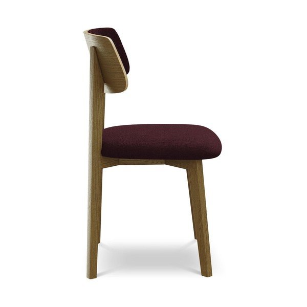 Burgundia värvi täispuidust söögitool Niu - Makamii-image-2