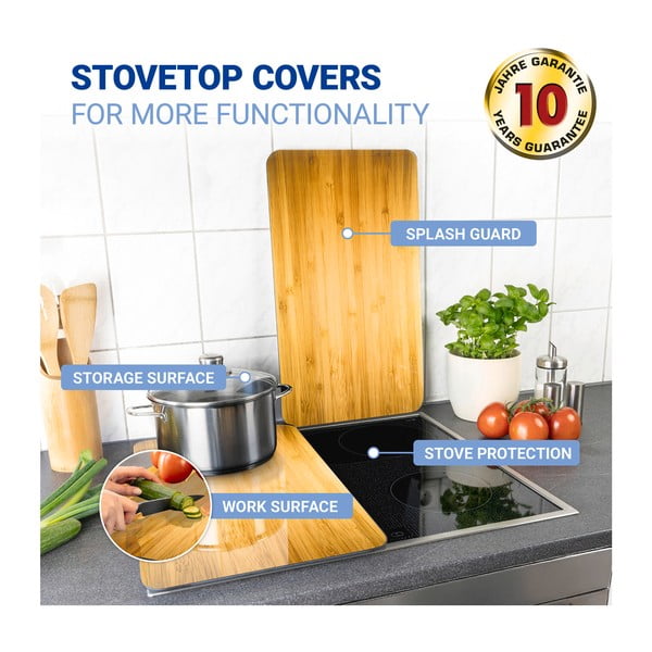 Karastatud klaasist pliidikatted 2tk komplektis 52x30 cm Wooden - Maximex-image-4