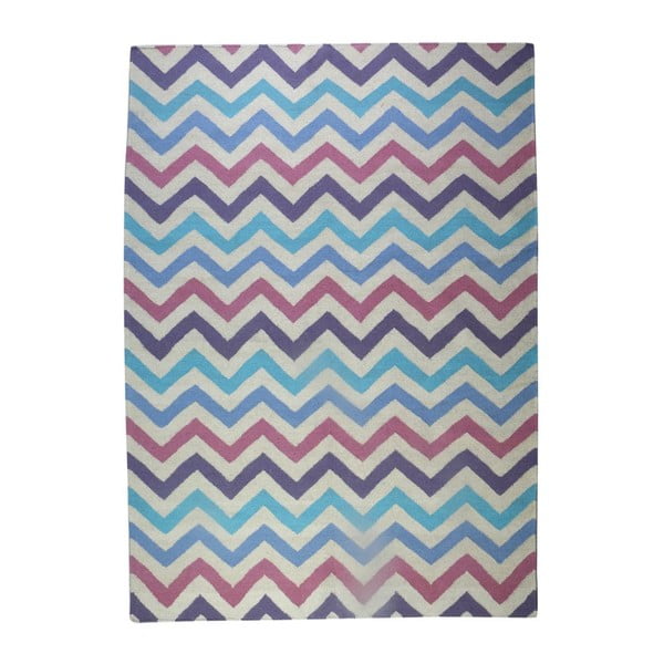 Vlněný koberec Geometry Zic Zac Pink Mix, 160x230 cm