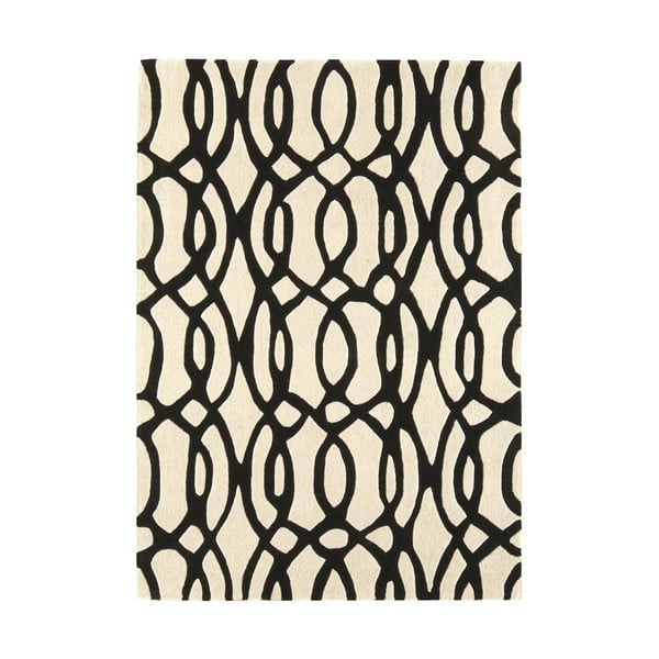 Vlněný koberec Wire White 160x230 cm