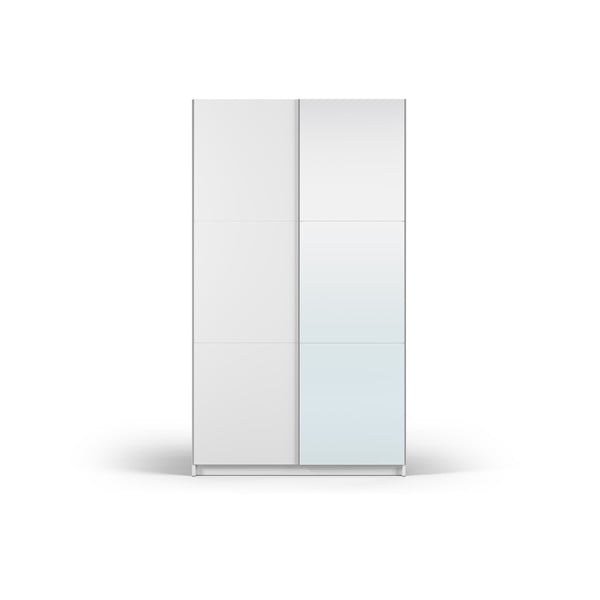 Valge peegli- ja lükandustega riidekapp 122x215 cm Lisburn - Cosmopolitan Design
