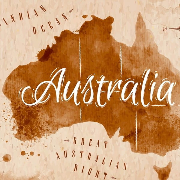 Obraz Homemania Maps Australia Brown, 60 x 60 cm