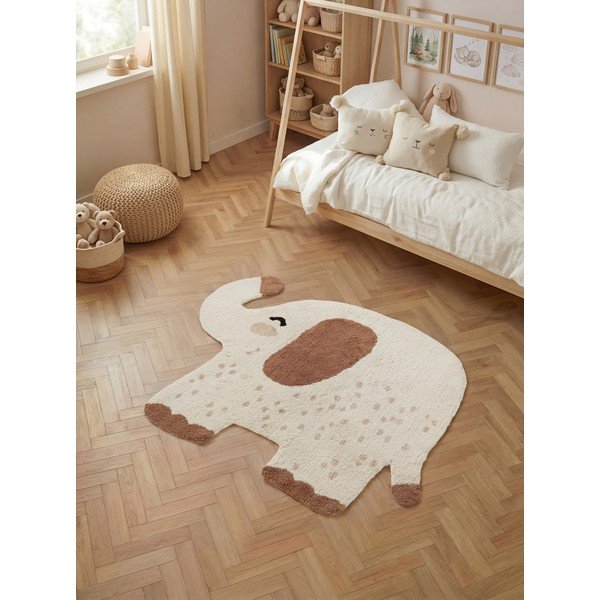 Pruun/kreemikas pestav/käsitsi kootud puuvillane lastevaip 95x120 cm Snuggle Emmi - Hanse Home-image-1