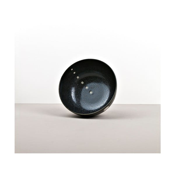 Černá keramická miska na nudle Made In Japan White Dott, ⌀ 16 cm