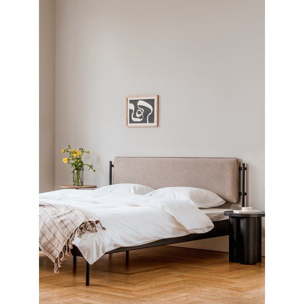 Must terasest polsterdatud kaheinimesevoodi liistudest raamiga 160x200 cm Eton Basic - noo.ma-image-2