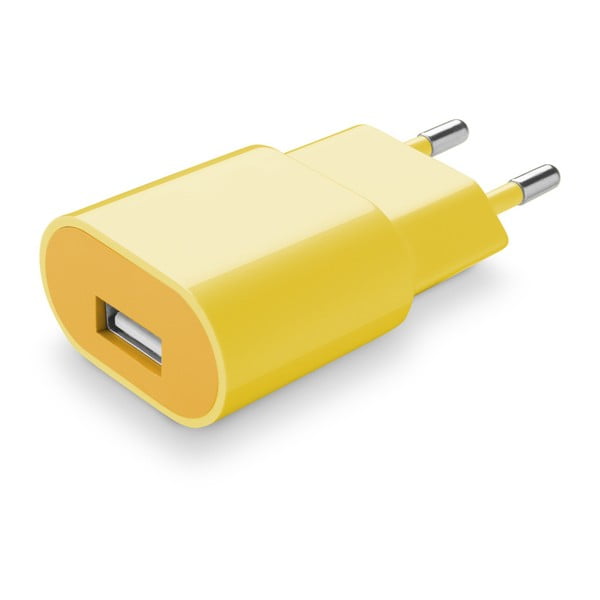 STYLE&COLOR síťová USB nabíječka Cellularline, 1A, žlutá