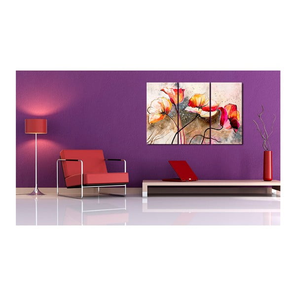 Ručně malovaný obraz na plátně Bimago Poppies Lashed by the Wind, 120 x 80 cm