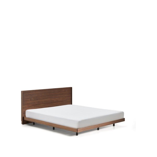 Pruun kasepuidust kaheinimesevoodi voodipõhjaga 180x200 cm Norlen - Kave Home-image-3