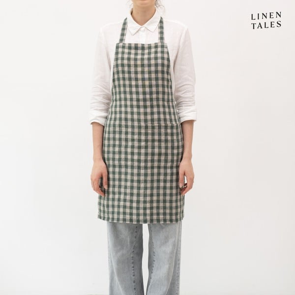 Linane põll Forest Green Gingham - Linen Tales