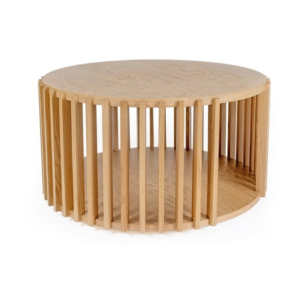 Tammepuust kohvilaud , ø 83 cm Drum - Woodman-image-3