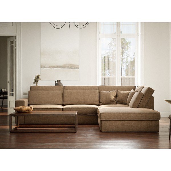 Helepruun šenill-nurgadiivan (parempoolne/L-kujuline) Kirou - Maison de Rêve-image-4