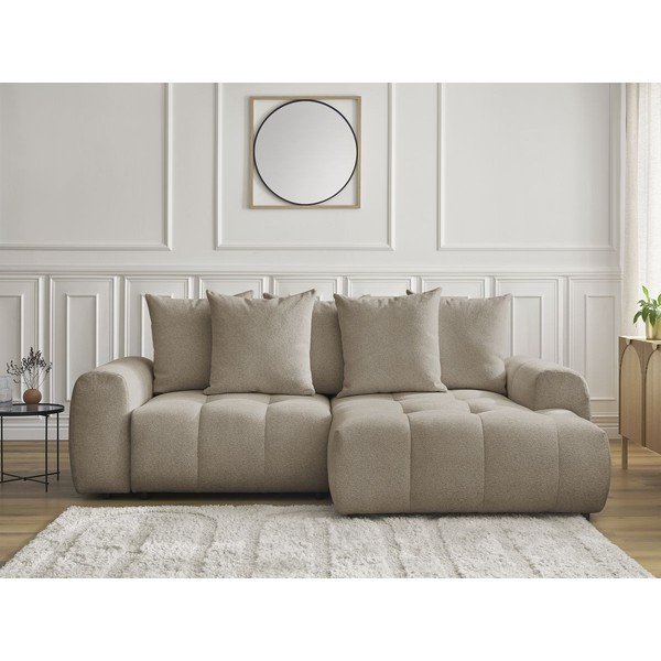 Beež šenillist panipaigaga nurgadiivanvoodi (parem nurk) Roxelane - Bobochic Paris-image-1