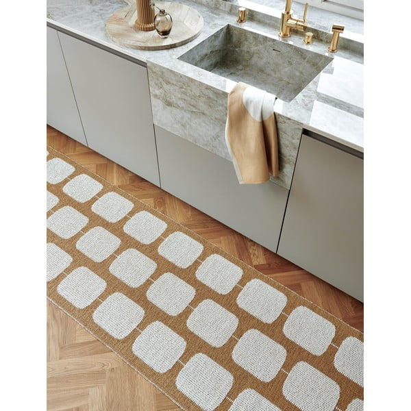 Linane rätik 46x66 cm Vera Ochre - Pappelina-image-1