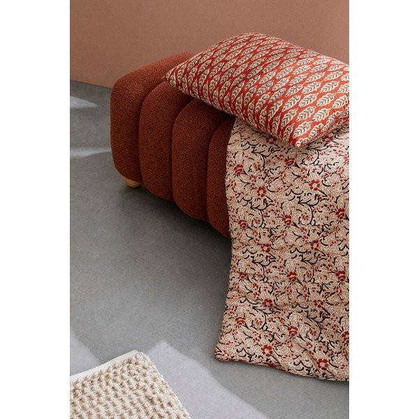 Terrakota värvi buklee kangast polsterdatud pink Zora - Bizzotto-image-1